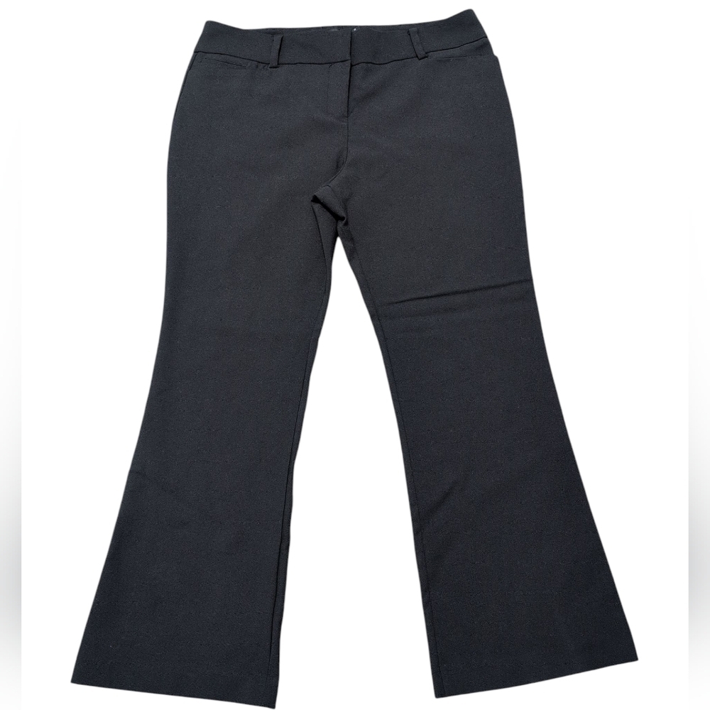 7th Avenue Design Studio New York & Company Black Bootcut Flare Slacks Size 12P